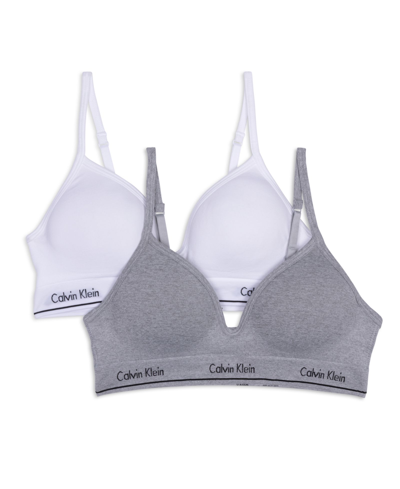 Calvin Klein Girls 7-16 Seamless Hybrid Bra, 2-Pack