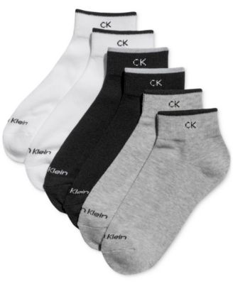 Calvin Klein Women's 6-Pk. Solid Cushion Quarter Socks