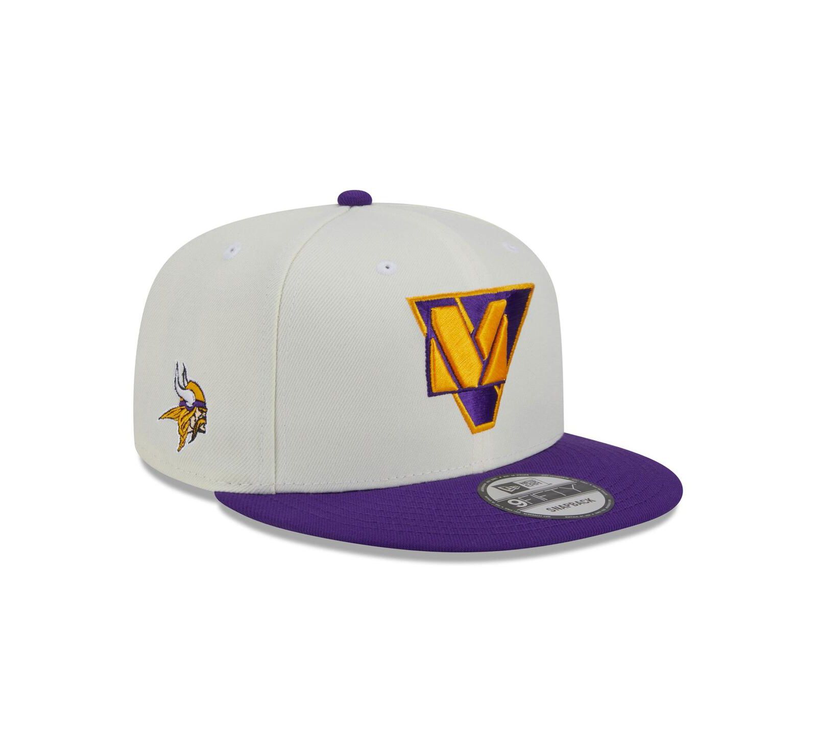 Мужская кепка New Era Cream, Purple Minnesota Vikings City Originals 9FIFTY Snapback