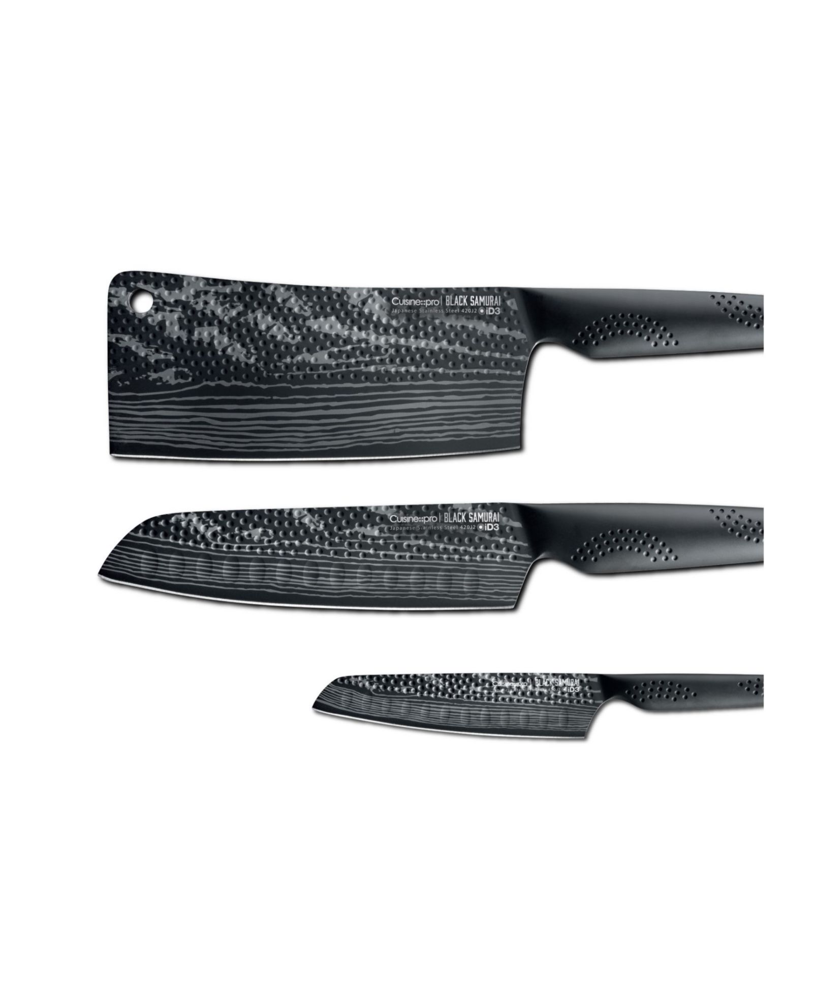 Cuisine::pro®  iD3® BLACK SAMURAI® Ultimate Steel 3 Piece Knife Set