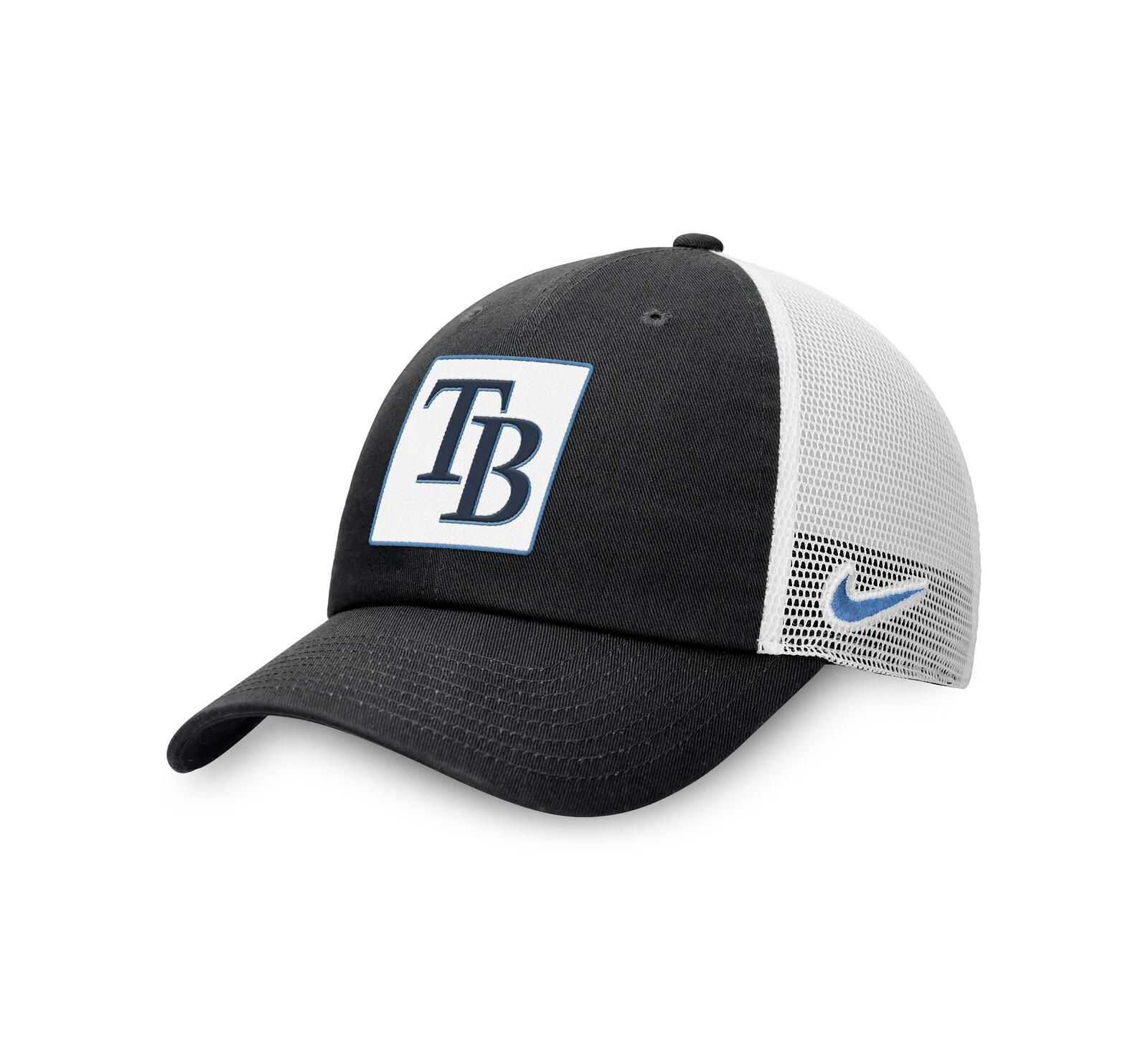 Мужская бейсболка Nike Black Tampa Bay Rays Rise Adjustable Trucker Hat