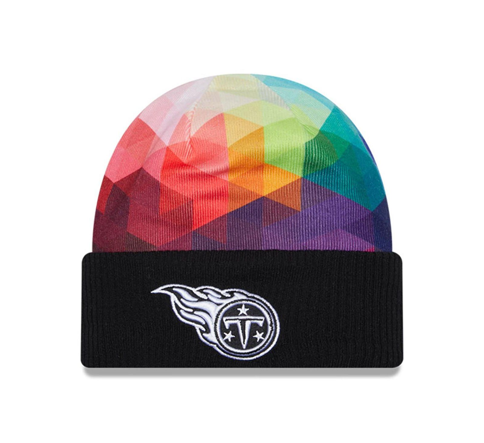 Мужская вязаная шапка New Era Black Tennessee Titans 2023 NFL Crucial Catch Cuffed Knit Hat