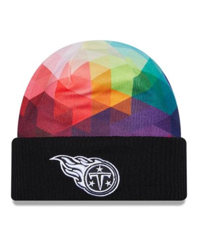 Мужская вязаная шапка New Era Black Tennessee Titans 2023 NFL Crucial Catch Cuffed Knit Hat