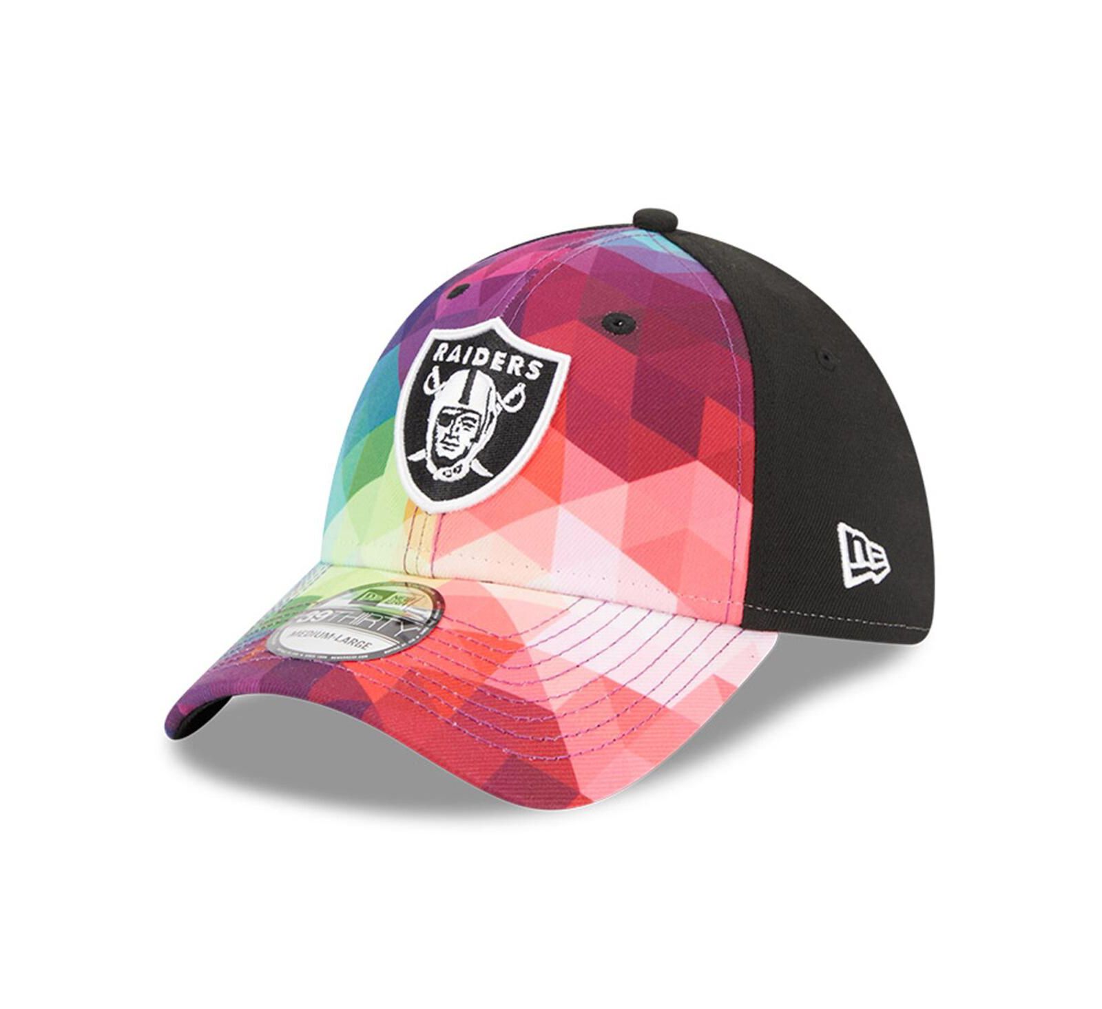 Men's New Era Pink Las Vegas Raiders 2023 NFL Crucial Catch 39THIRTY Flex Hat
