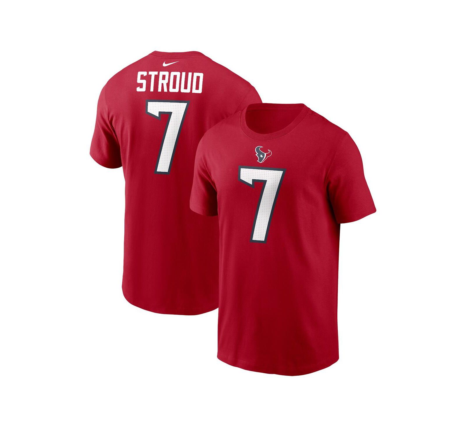 Men's Nike C.J. Stroud Red Houston Texans Player Name and Number T-shirt