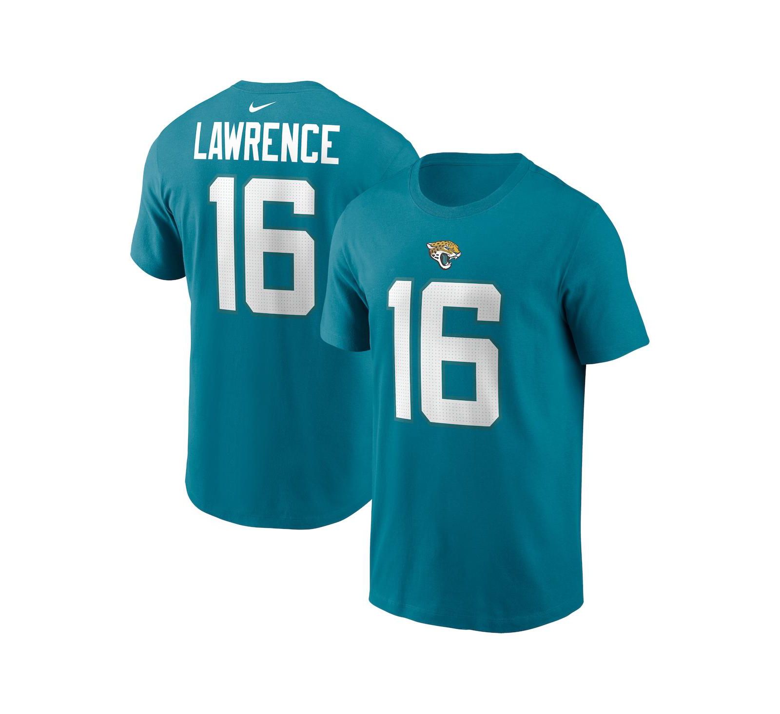 Men's Nike Trevor Lawrence Teal Jacksonville Jaguars Player Name and Number T-shirt