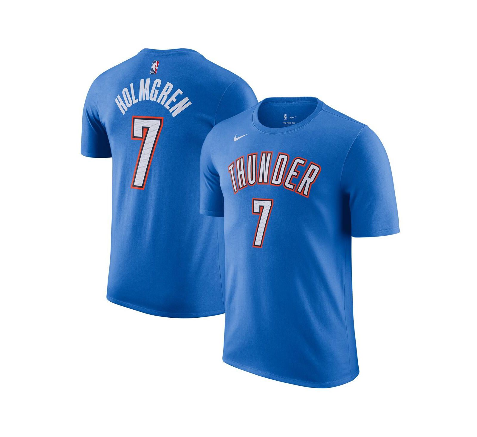 Nike Men's Chet Holmgren Blue Oklahoma City Thunder Icon Edition Name & Number T-Shirt