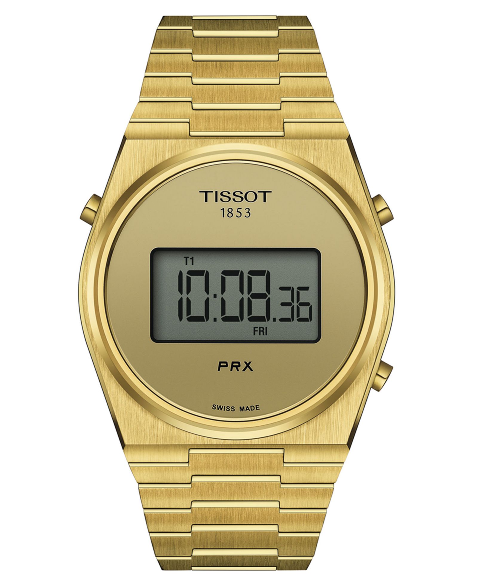 Tissot мужские цифровые часы PRX Gold PVD Stainless Steel Bracelet 40mm