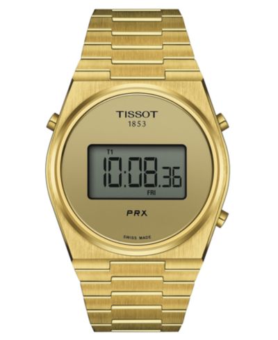 Tissot мужские цифровые часы PRX Gold PVD Stainless Steel Bracelet 40mm