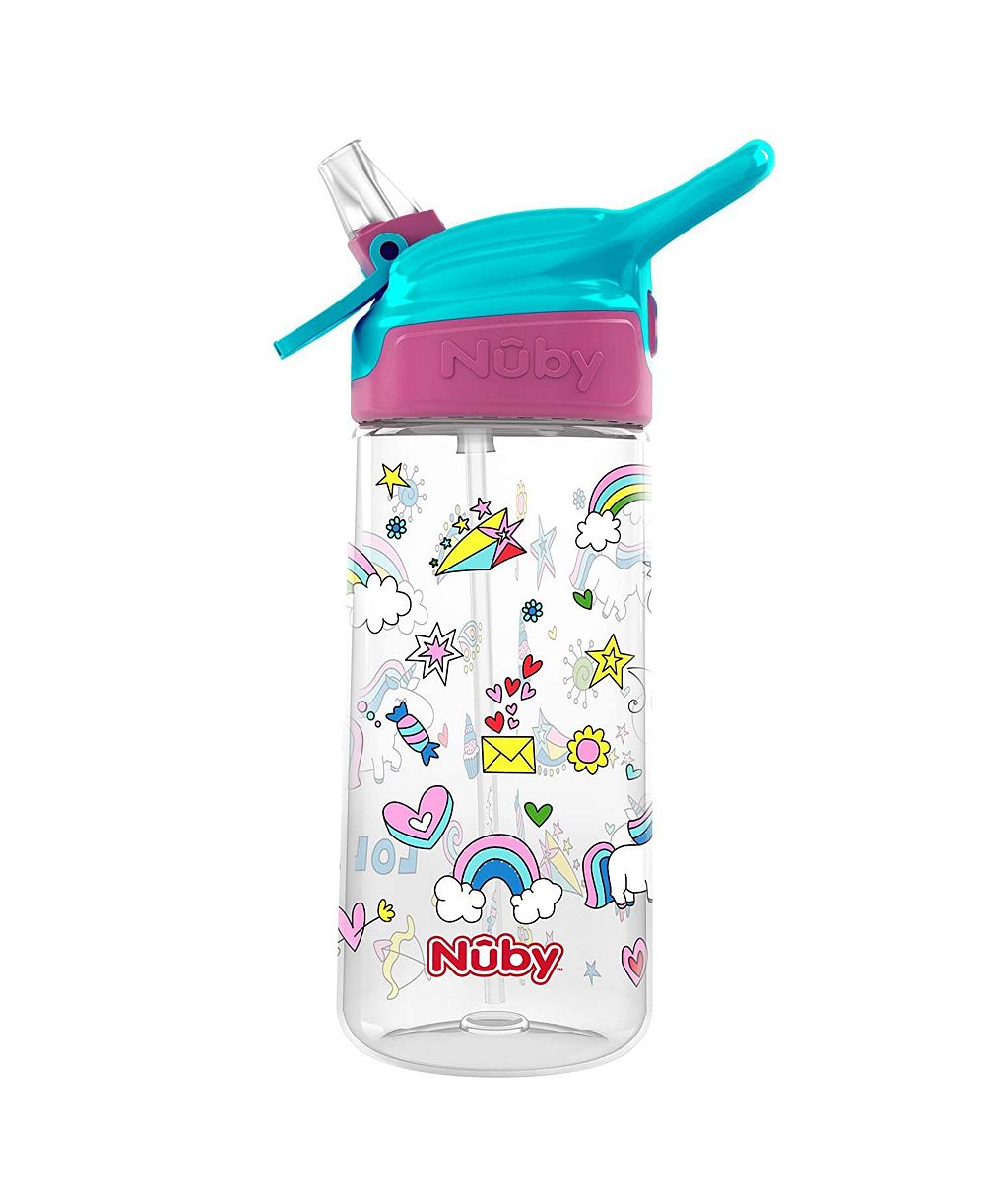 Детская бутылка для воды Nuby Flip-it Soft Spout Tritan Unicorns 18 Oz