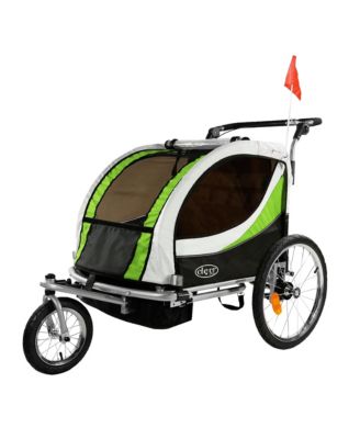 Детская коляска-прицеп ClevrPlus Deluxe 3-in-1, зеленая