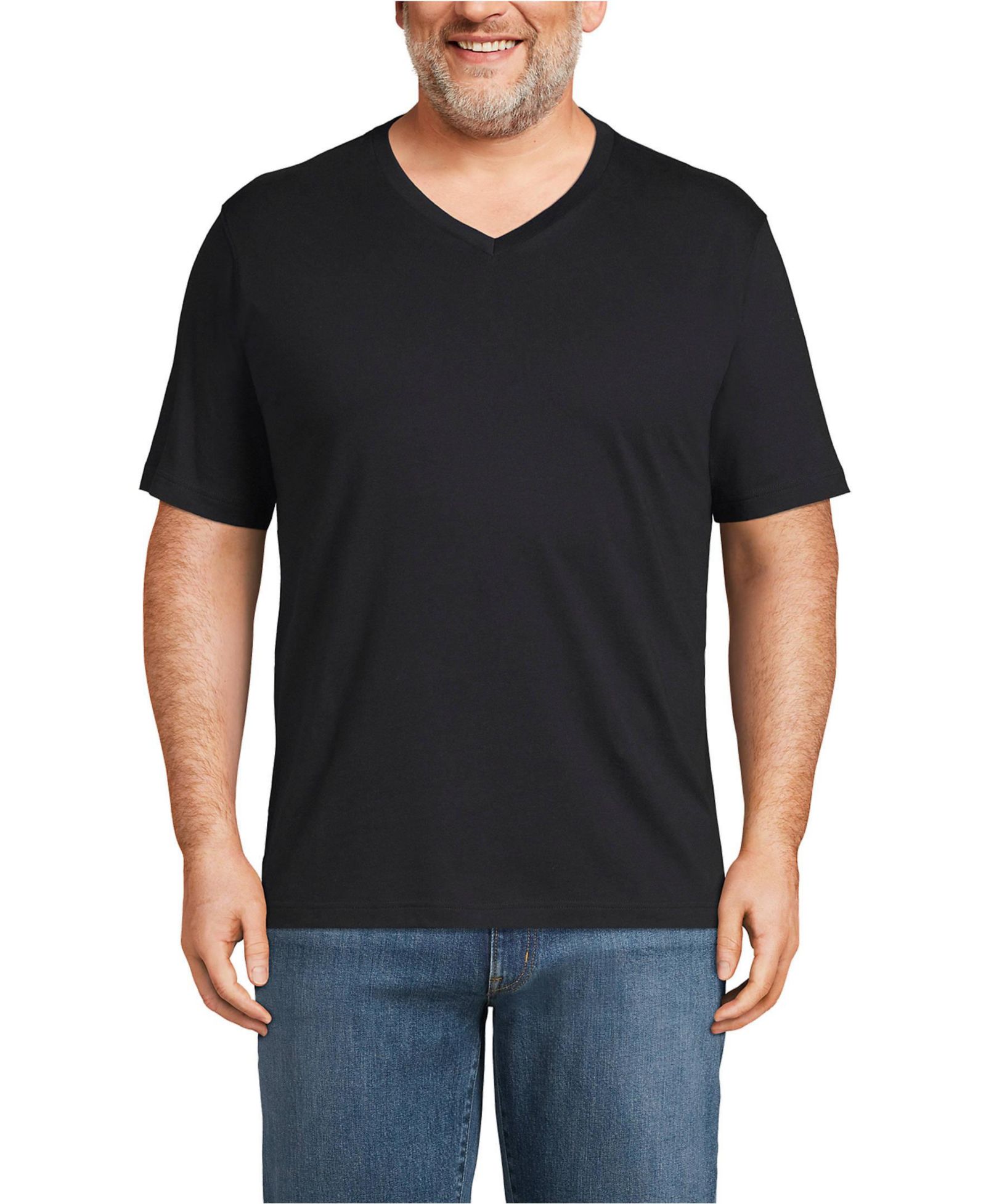 Lands' End футболка Super-T Short Sleeve V-Neck Big & Tall