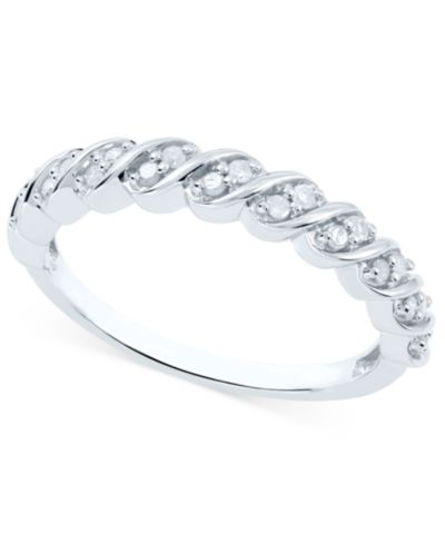 Кольцо Diamond Diagonal (1/6 ct. t.w.) в Sterling Silver