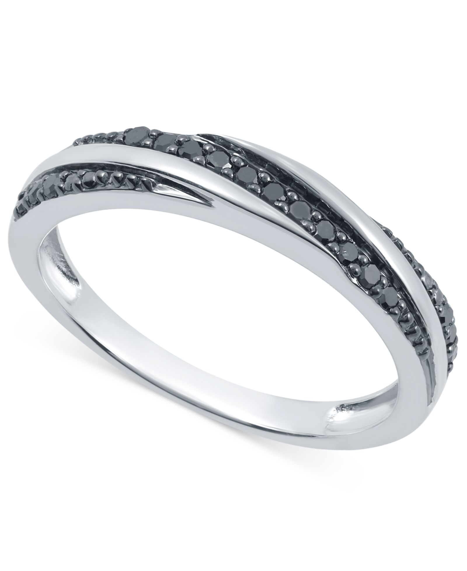 Black Diamond Twist Look Ring 1/6 ct. t.w. в Sterling Silver