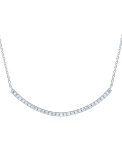 Marsala изогнутый стержень с бриллиантами ожерелье 16" (1/4 ct. t.w.) из стерлингового серебра