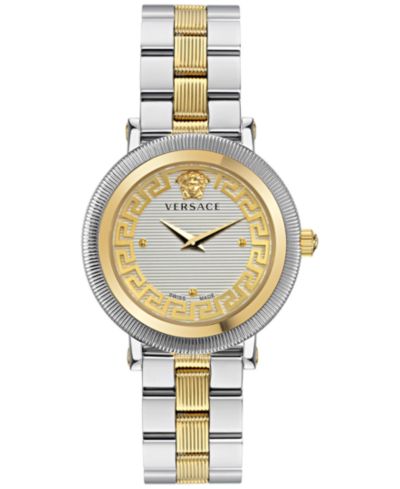 Versace Женские швейцарские часы Greca Flourish Two-Tone Stainless Steel 35mm
