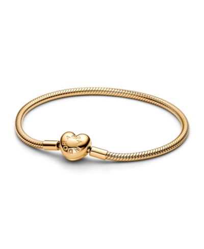 Pandora Gold-Plated Moments Heart Clasp Snake Chain Bracelet