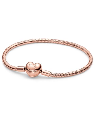 Браслет Pandora Snake Chain с застежкой Barrel из 14k Gold или 14k Rose-Gold-Plated