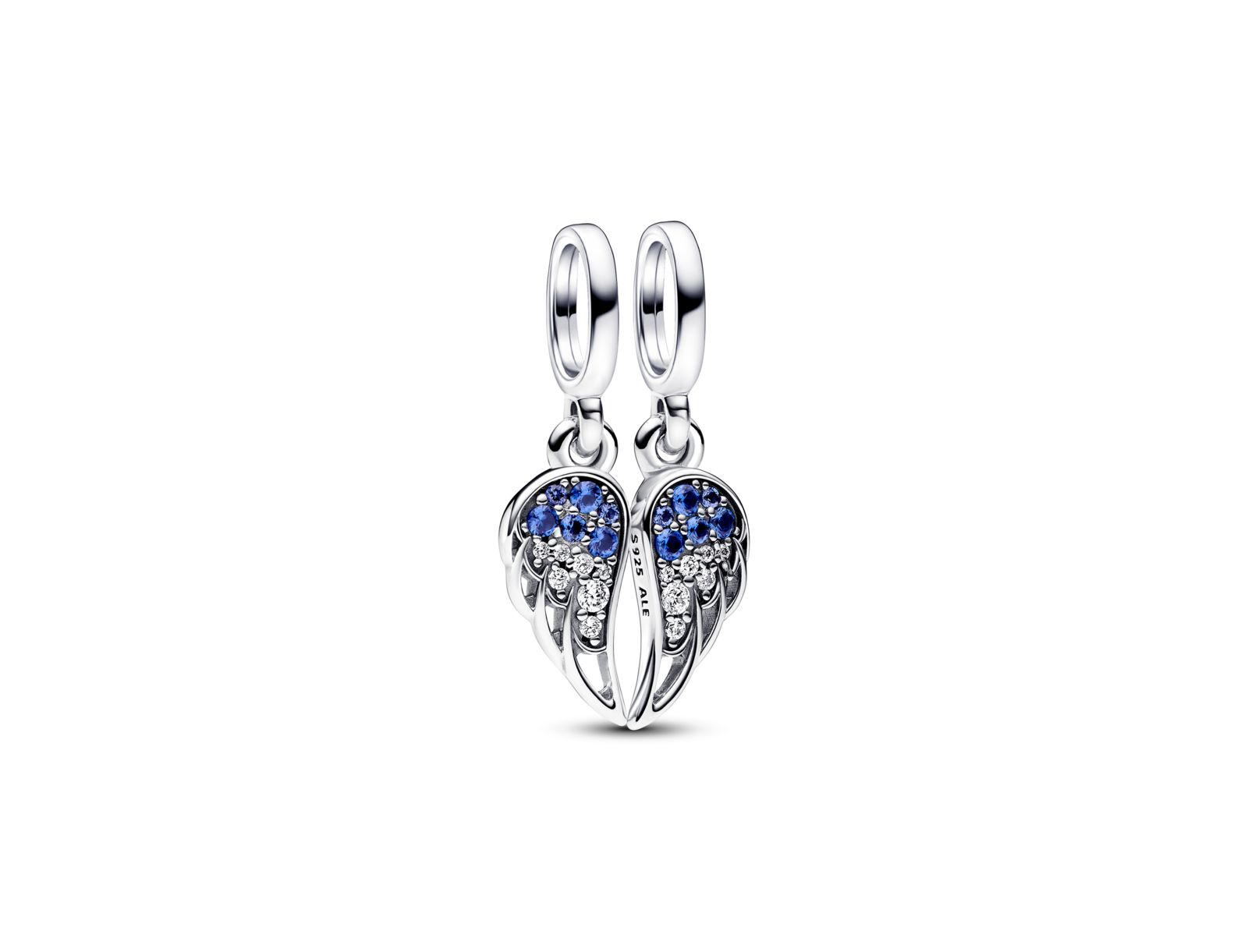 Подвеска Pandora Cubic Zirconia Split Able Angel Wings Dangle Charm