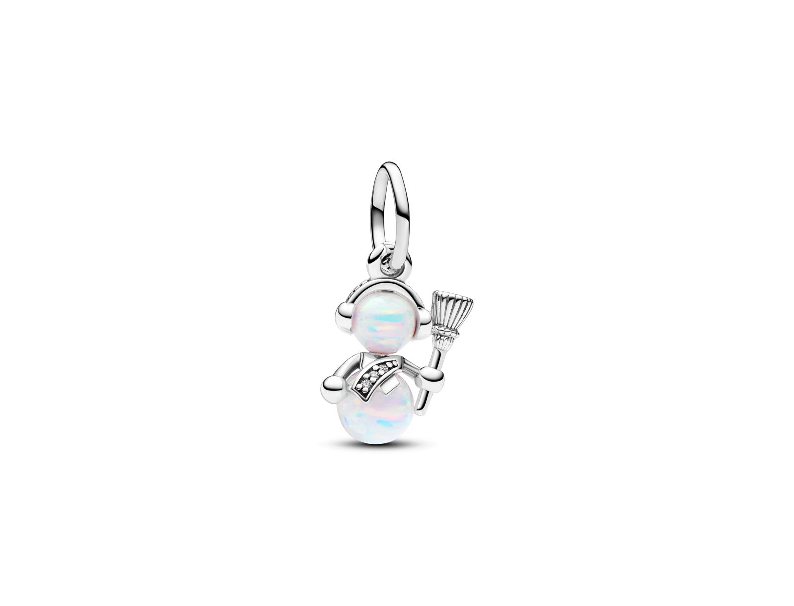 Подвеска Pandora Cubic Zirconia Opalescent Snowman Dangle Charm