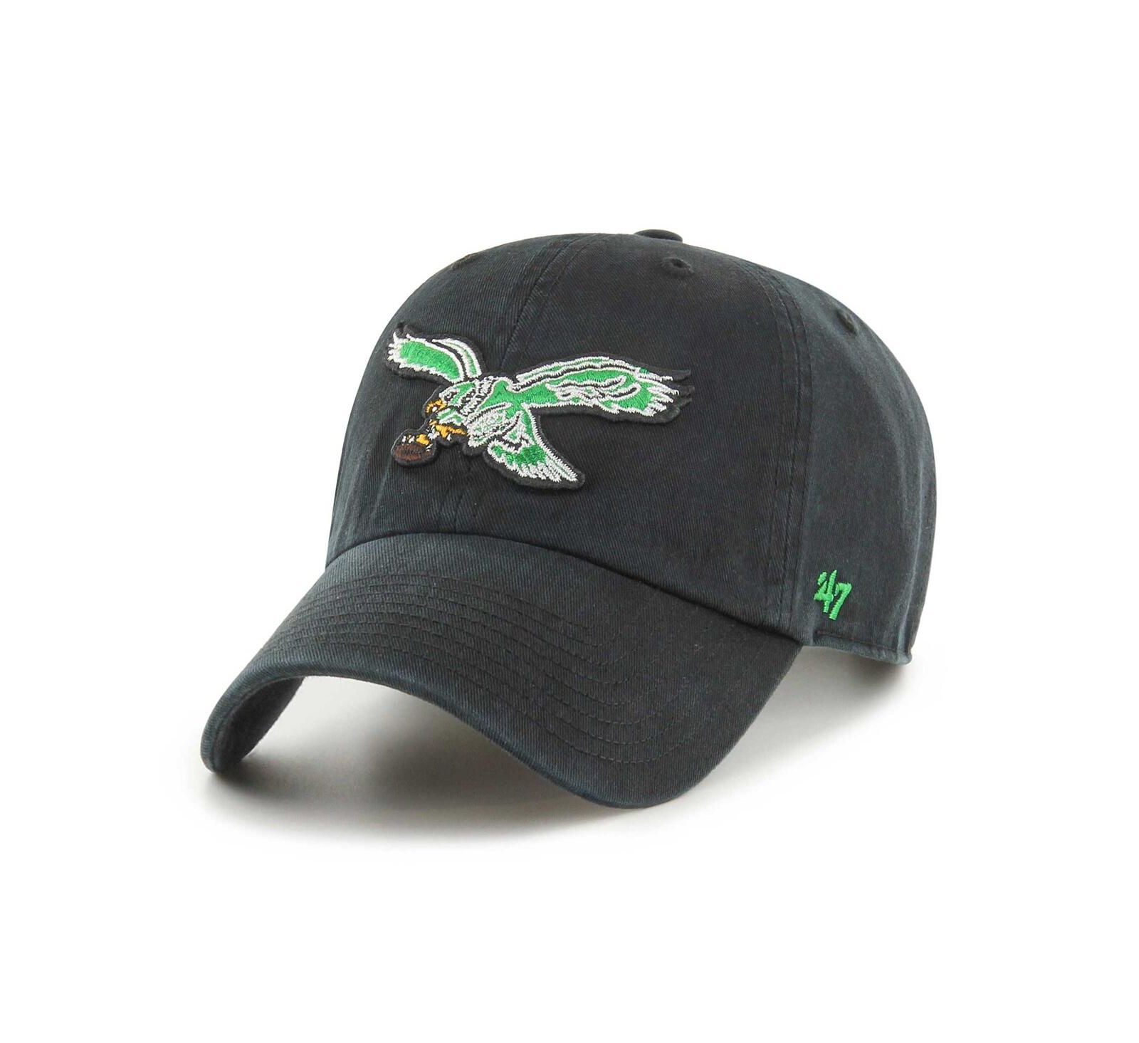 Men's '47 Brand Black Philadelphia Eagles Clean Up Legacy Adjustable Hat