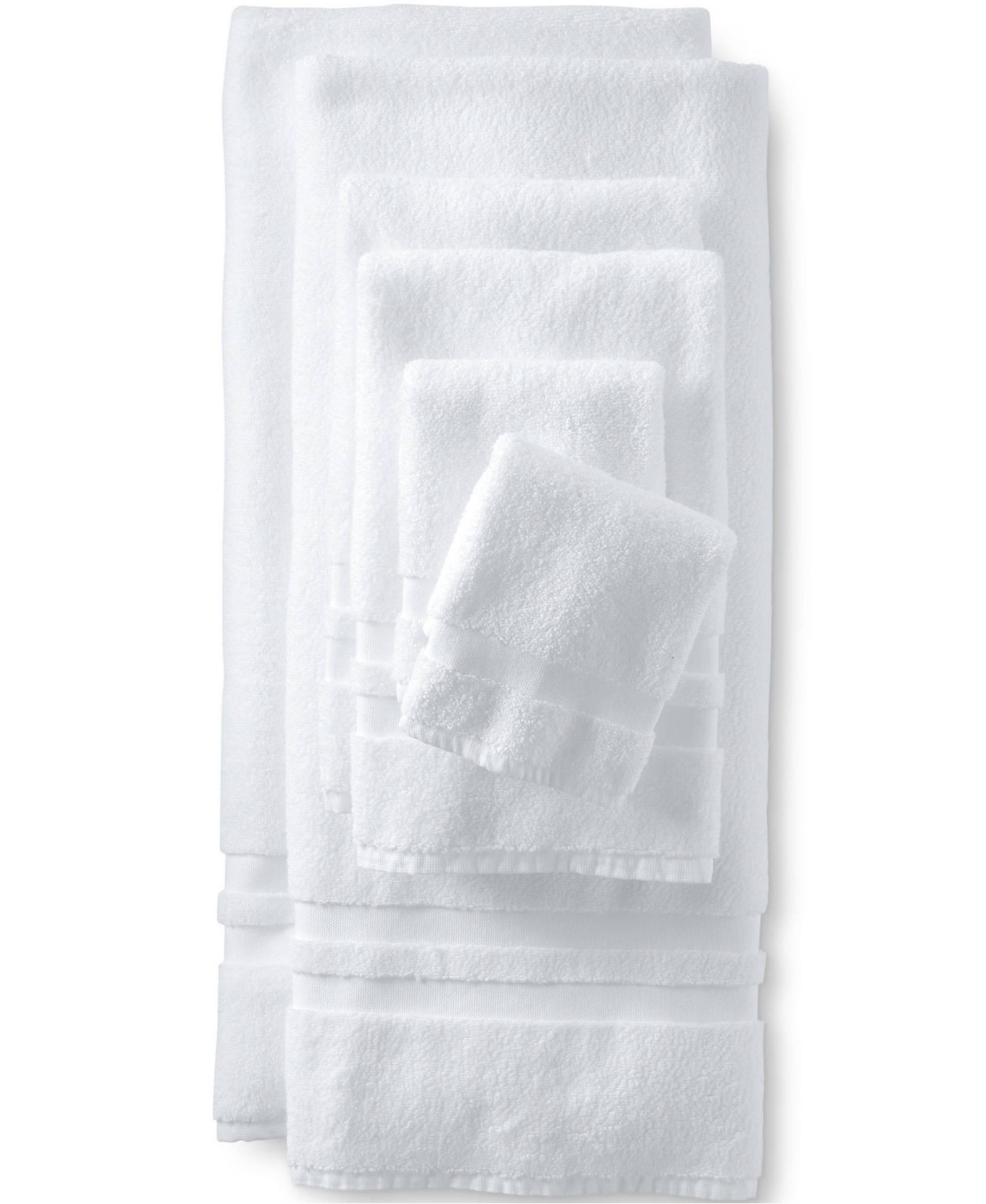 Lands' End Essential Cotton 6-Piece Bath Towel Set,19.00 x 11.50 x 6.00