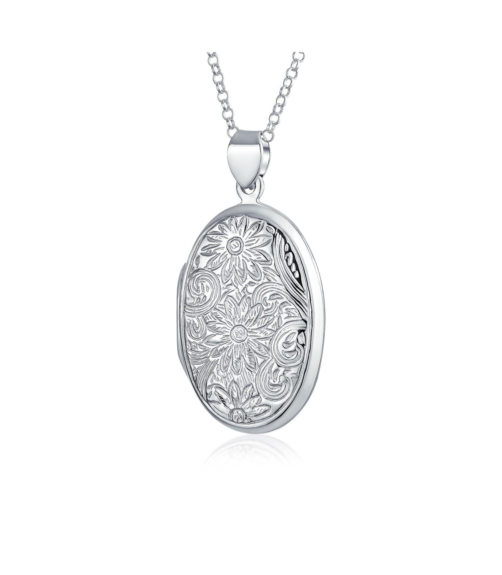 Подвеска-кулон Bling Jewelry Sterling Silver Locket Necklace Sunflower