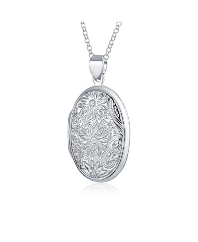 Подвеска-кулон Bling Jewelry Sterling Silver Locket Necklace Sunflower