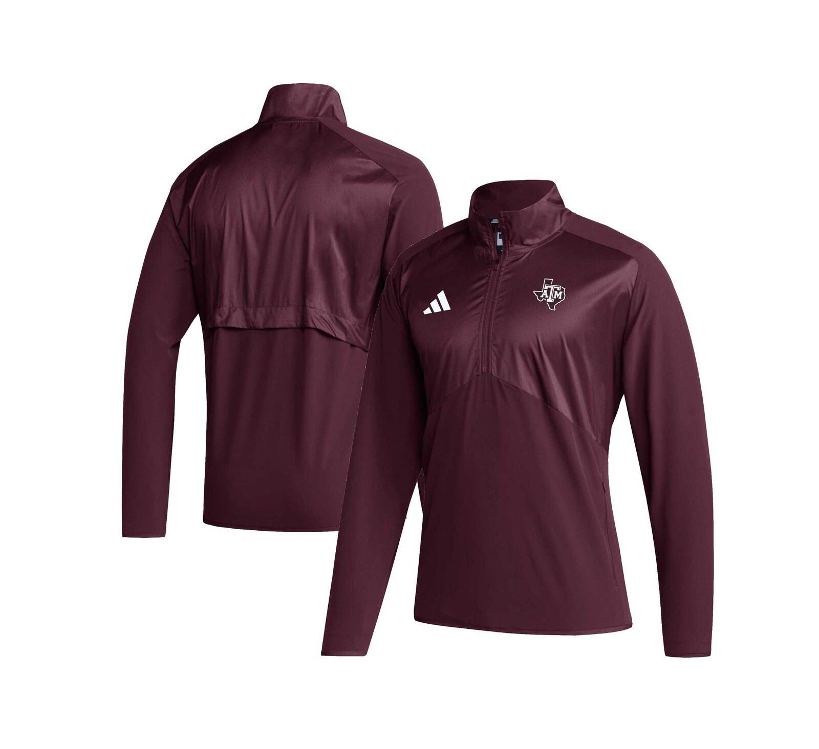 Мужская куртка adidas Maroon Texas A&M Aggies Sideline AEROREADY с регланом и молнией