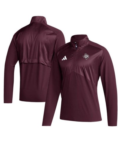 Men's adidas Maroon Texas A&M Aggies Sideline AEROREADY Raglan Sleeve Quarter-Zip Jacket