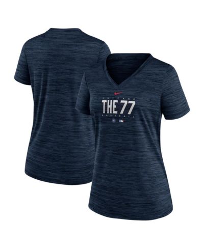 Женская футболка Nike Navy Chicago Cubs City Connect Velocity Practice Performance V-Neck