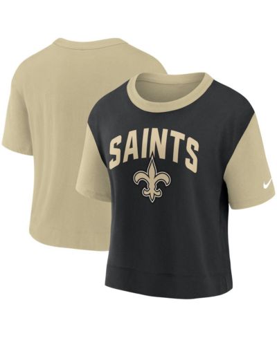 Женская футболка Nike Gold, Black New Orleans Saints High Hip Fashion