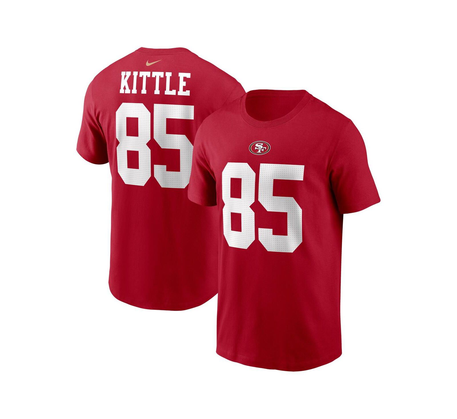 Мужская футболка Nike George Kittle Scarlet San Francisco 49ers с именем и номером игрока