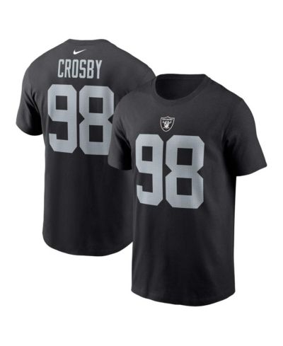 Men's Nike Maxx Crosby Black Las Vegas Raiders Player Name and Number T-shirt
