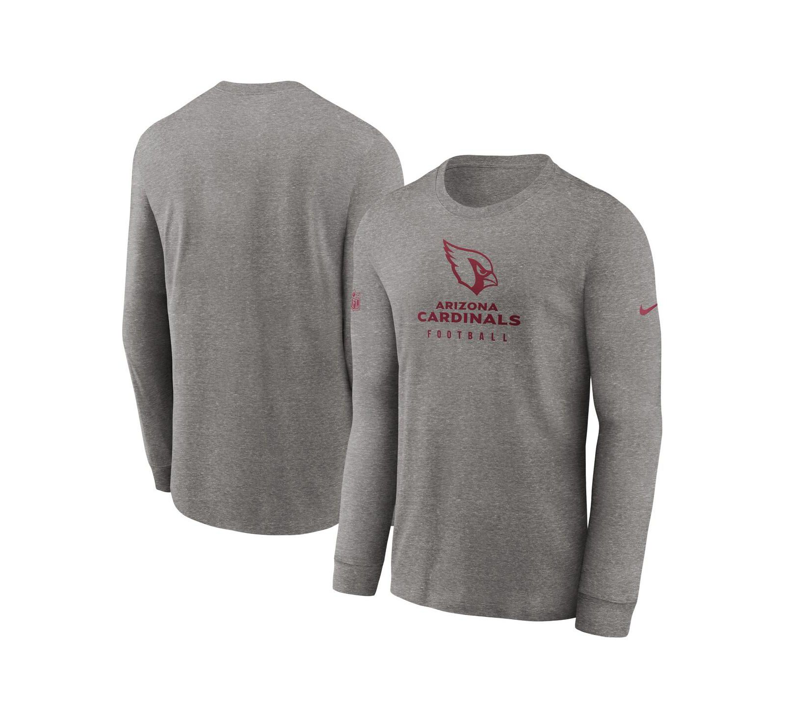 Мужская футболка Nike Arizona Cardinals Performance с длинным рукавом, серая