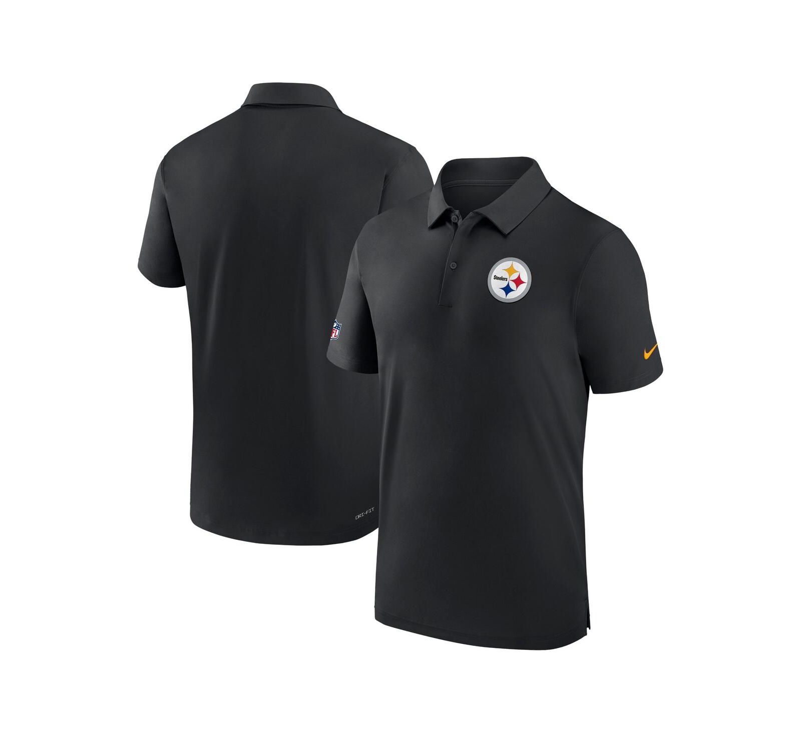 Men's Nike Black Pittsburgh Steelers Sideline Coaches Performance Polo Shirt