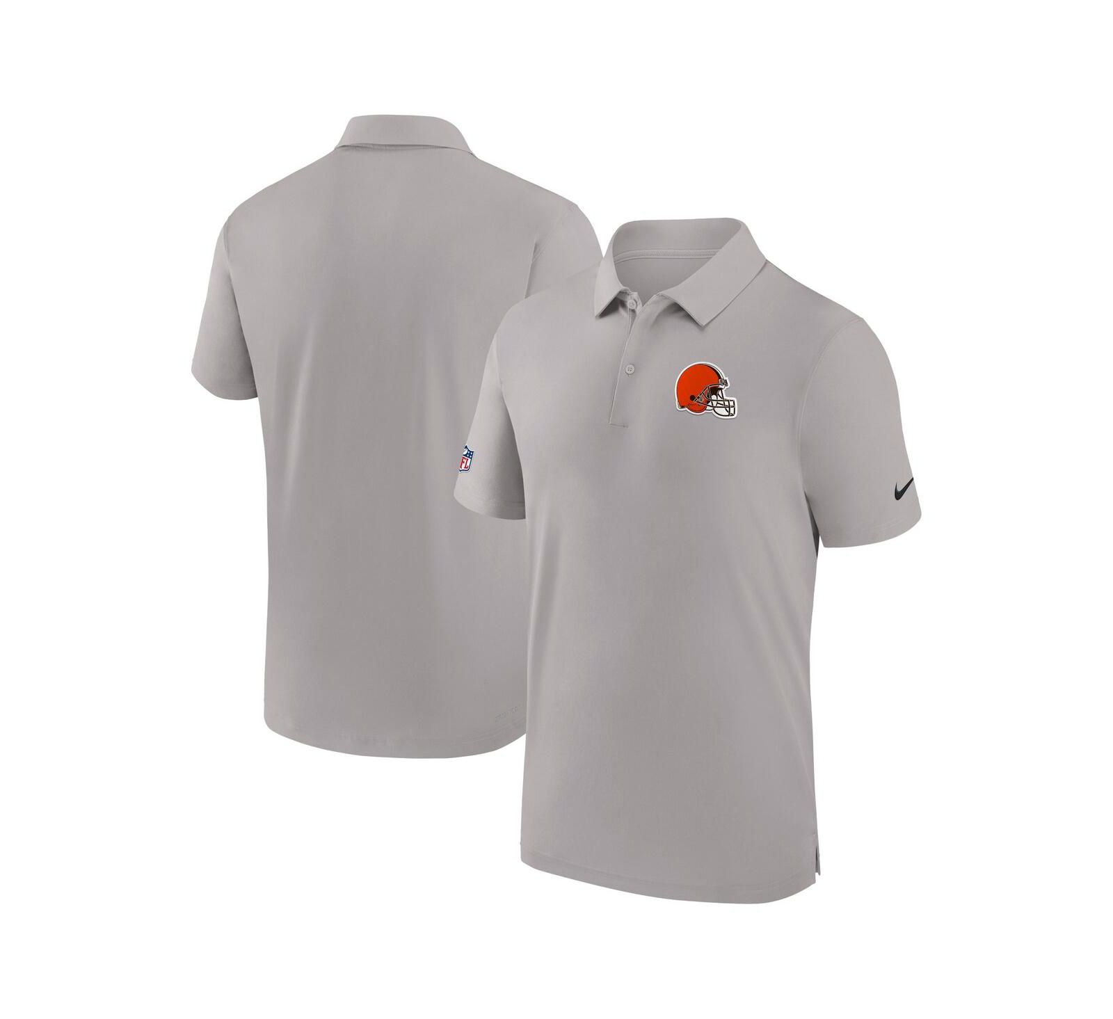 Men's Nike Gray Cleveland Browns Sideline Coaches Performance Polo Shirt