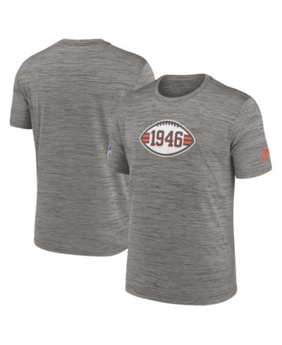 Nike Мужская спортивная футболка Cleveland Browns 2023 Sideline Alternate Logo, Heather Charcoal