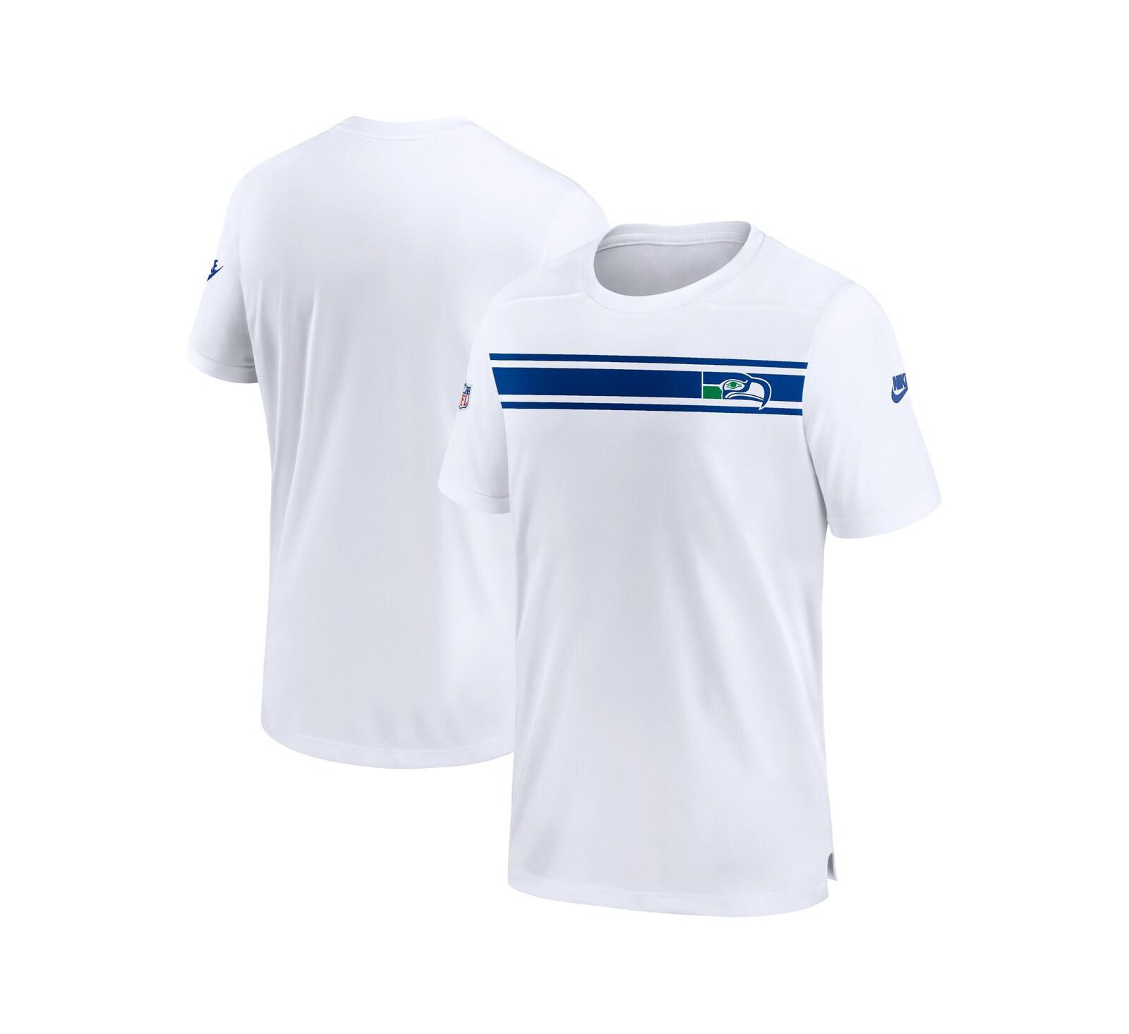 Men's Nike White Seattle Seahawks Throwback Sideline Coaches Performance T-shirt