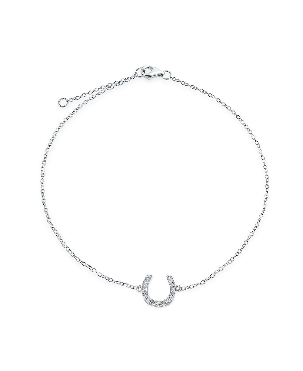 Изящный анклет Bling Jewelry с подвеской в виде подковы, позолоченное стерлинговое серебро, 9-10"