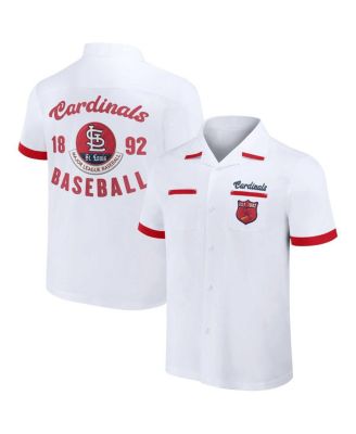 Мужская рубашка с коротким рукавом St. Louis Cardinals Bowling Button-Up от Darius Rucker Collection для Fanatics, белая
