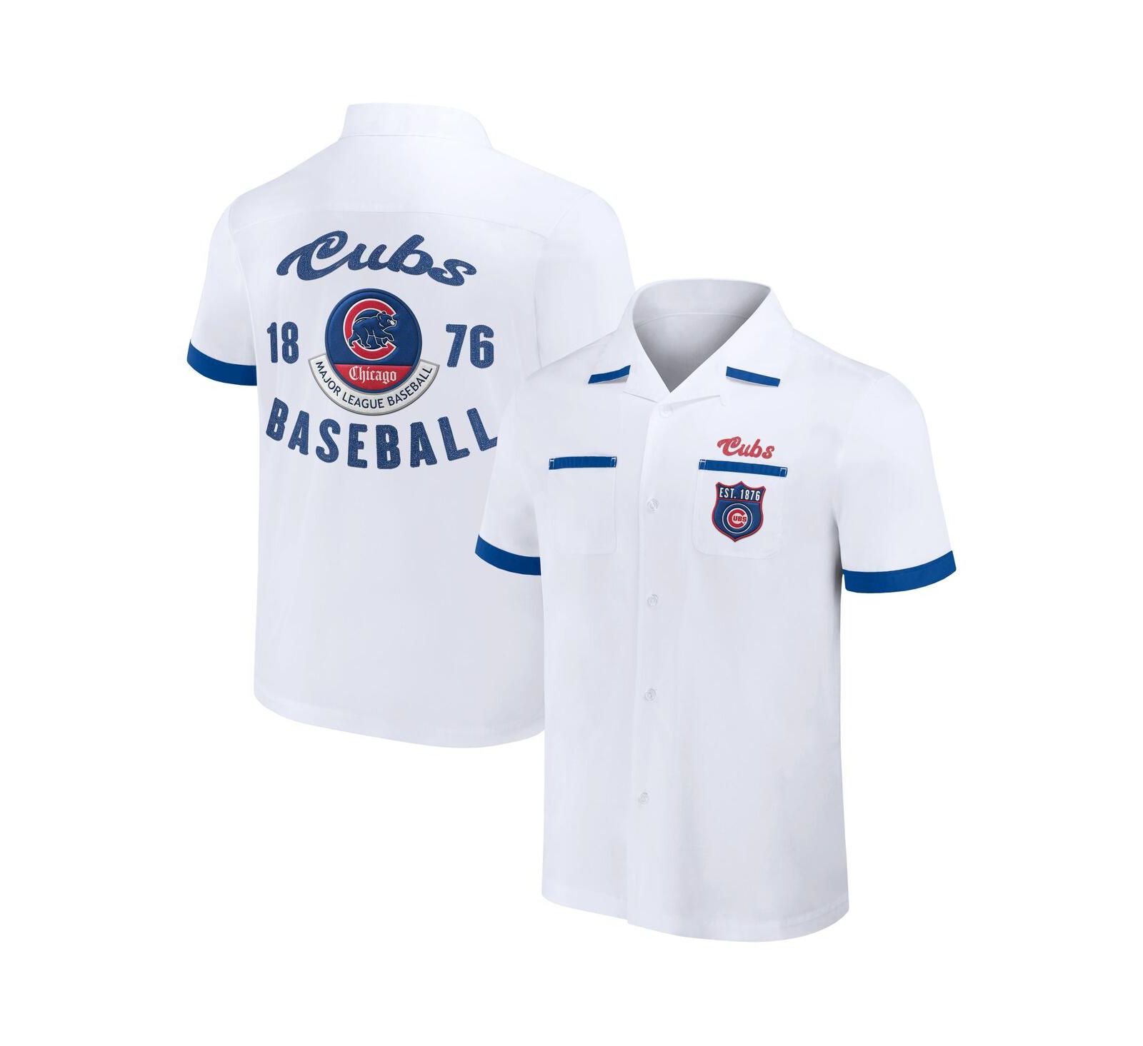 Мужская рубашка на пуговицах Darius Rucker Collection by Fanatics White Chicago Cubs Bowling