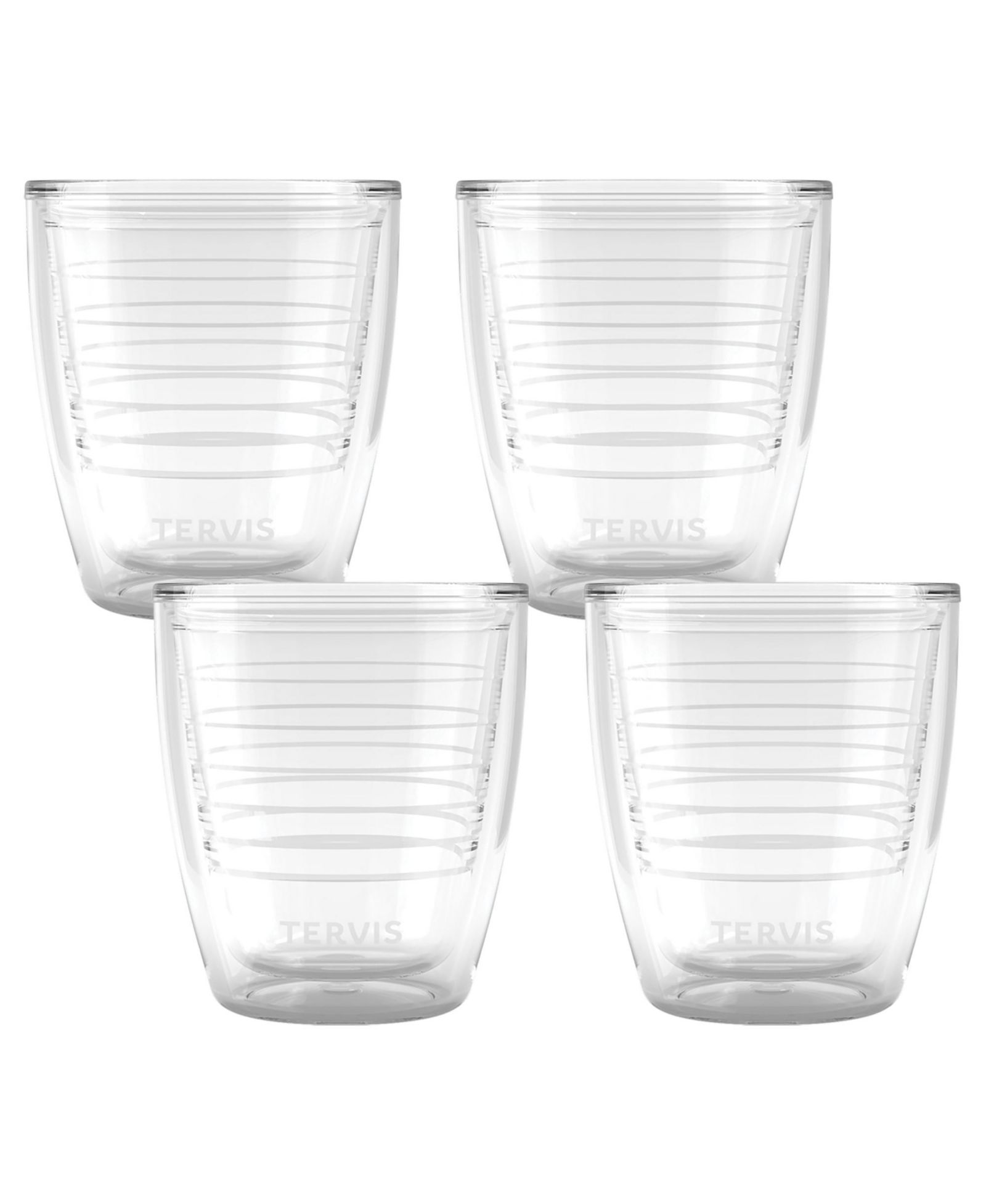 Tervis Clear & Colorful Tabletop Double-Walled Insulated Tumbler, 12oz, 4-Pack