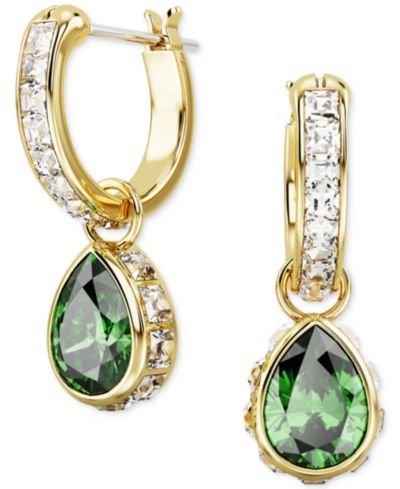 Серьги-кольца Swarovski Gold-Tone Mixed Crystal Charm