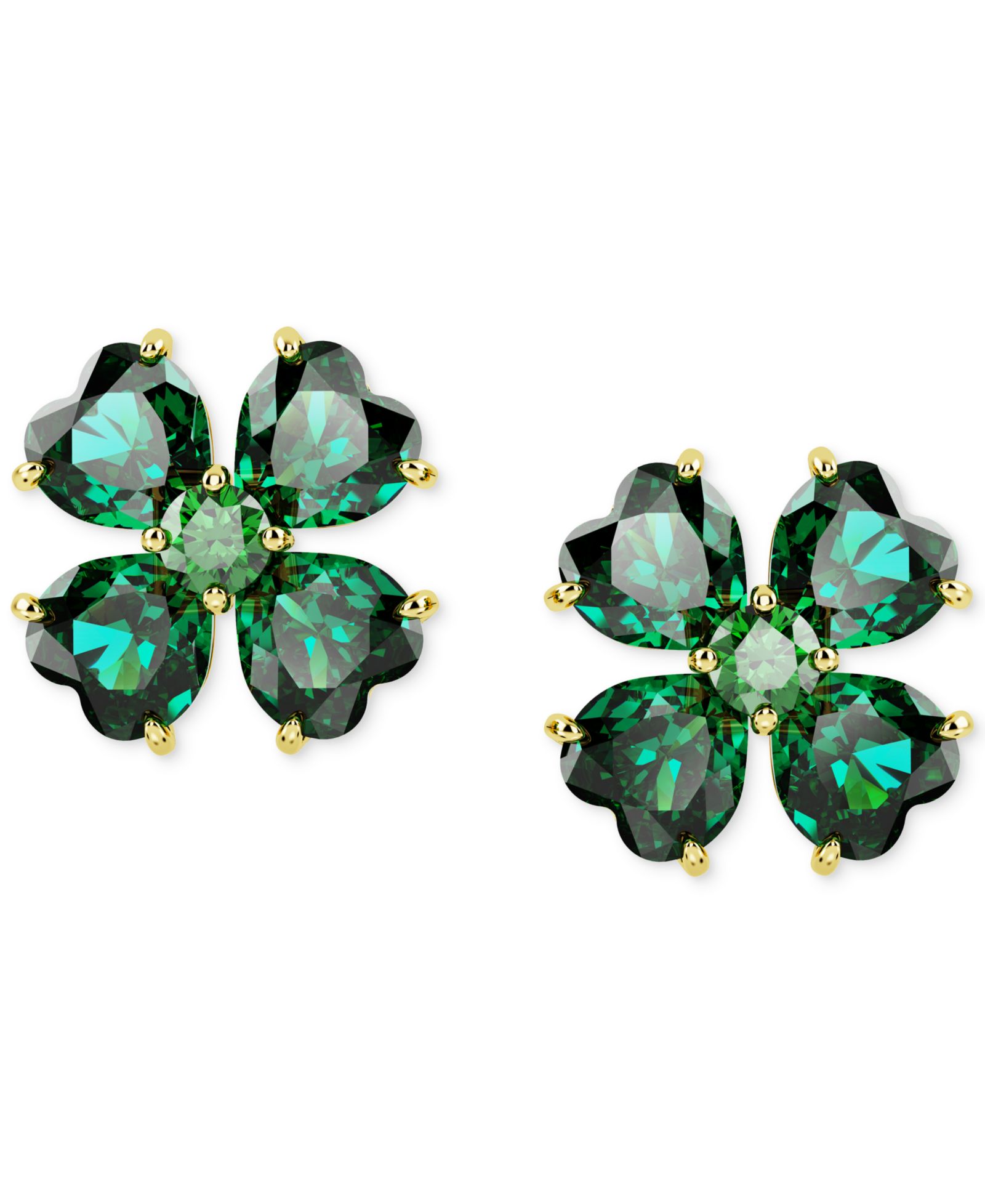 Серьги-гвоздики Swarovski Gold-Tone Idyllia Green Crystal