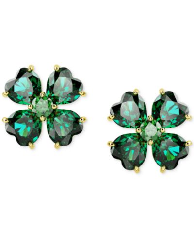 Серьги-гвоздики Swarovski Gold-Tone Idyllia Green Crystal