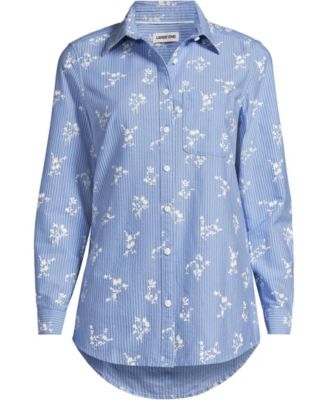Ivory floral/cobalt stripe