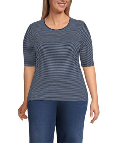 Lands' End футболка Plus Size Lightweight Jersey Crew Neck с коротким рукавом