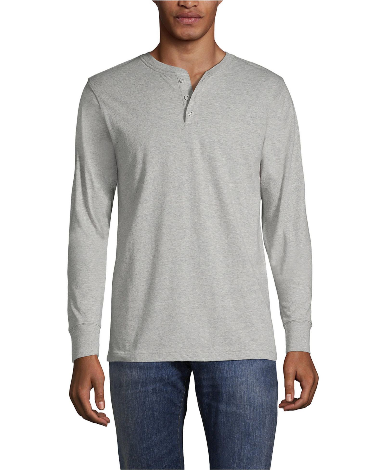 Lands' End Мужская футболка Henley Lands' End Super-T Long Sleeve