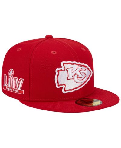 Мужская кепка New Era Kansas City Chiefs Super Bowl LIV 59FIFTY Fitted, алая